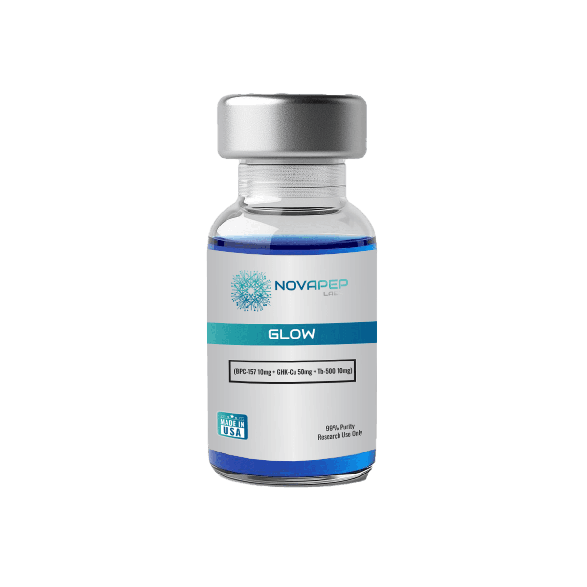 NovaPep Labs GLOW peptide blend vial